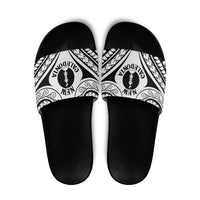 New Caledonia Day Slide Sandals Polynesian Curves White Color - Polynesian Pride