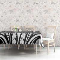 New Caledonia Day Tablecloth Polynesian Curves White Color - Polynesian Pride