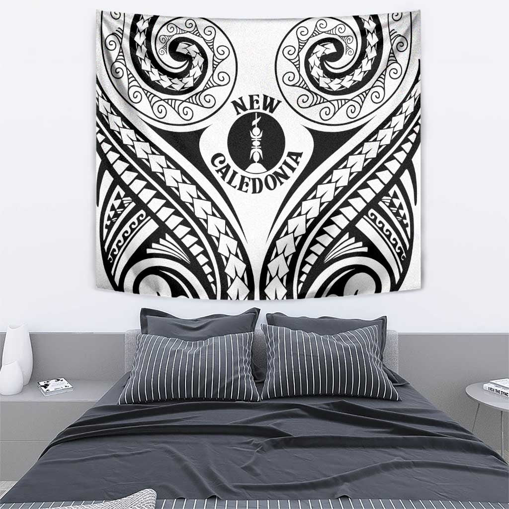 New Caledonia Day Tapestry Polynesian Curves White Color - Polynesian Pride
