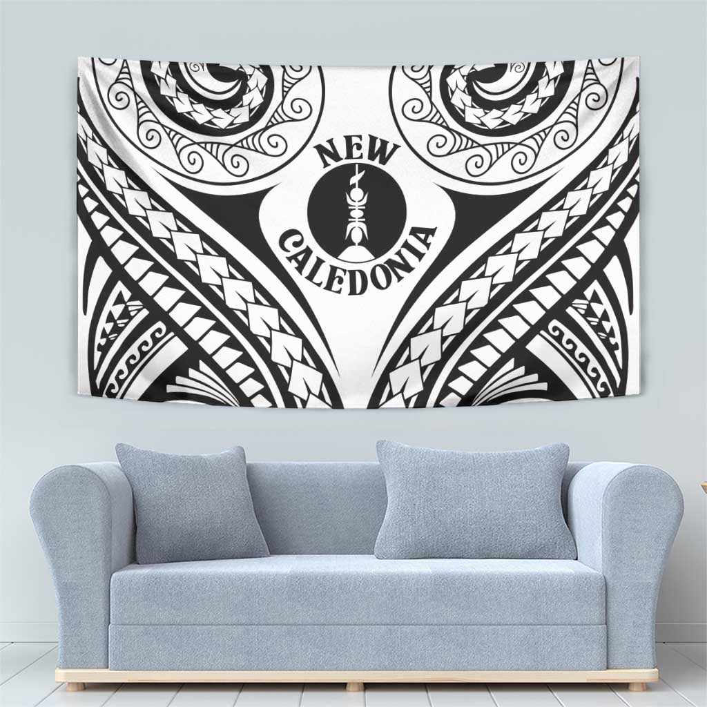New Caledonia Day Tapestry Polynesian Curves White Color - Polynesian Pride