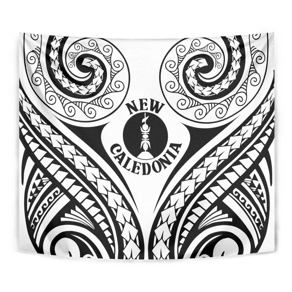 New Caledonia Day Tapestry Polynesian Curves White Color - Polynesian Pride