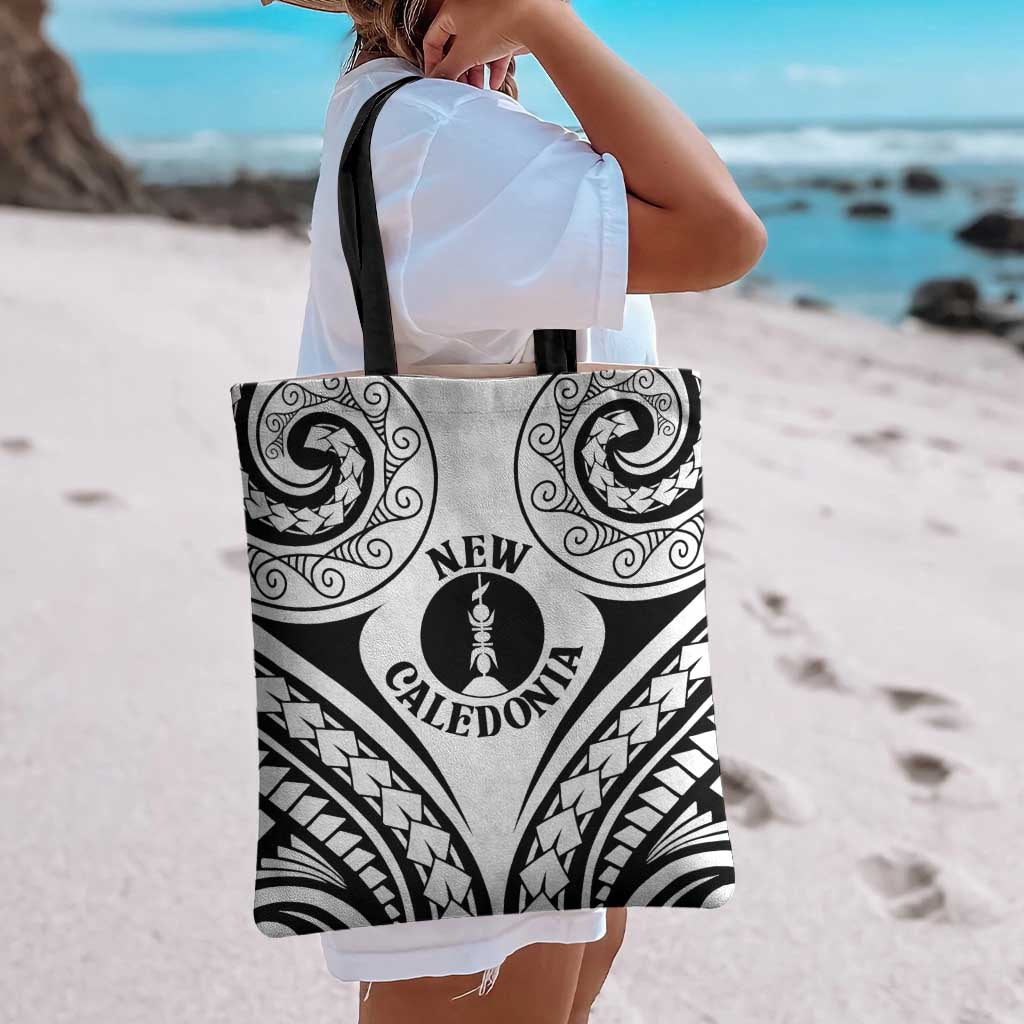 New Caledonia Day Tote Bag Polynesian Curves White Color - Polynesian Pride