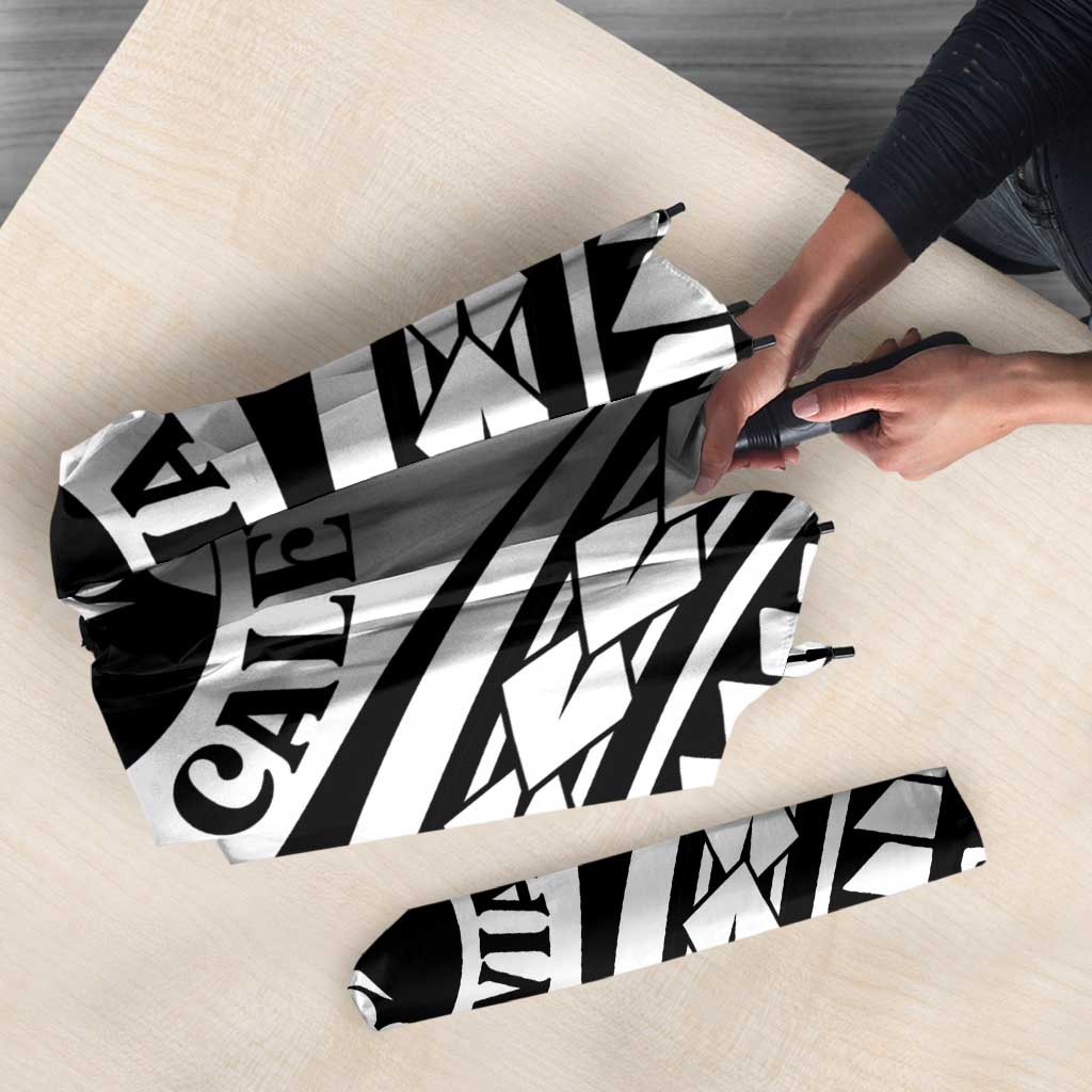 New Caledonia Day Umbrella Polynesian Curves White Color - Polynesian Pride