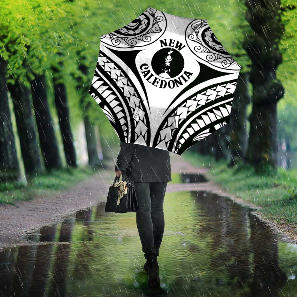 New Caledonia Day Umbrella Polynesian Curves White Color - Polynesian Pride