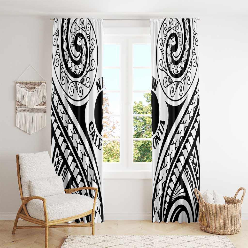 New Caledonia Day Window Curtain Polynesian Curves White Color - Polynesian Pride