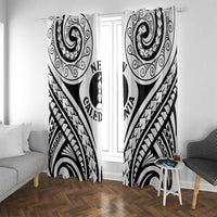 New Caledonia Day Window Curtain Polynesian Curves White Color - Polynesian Pride