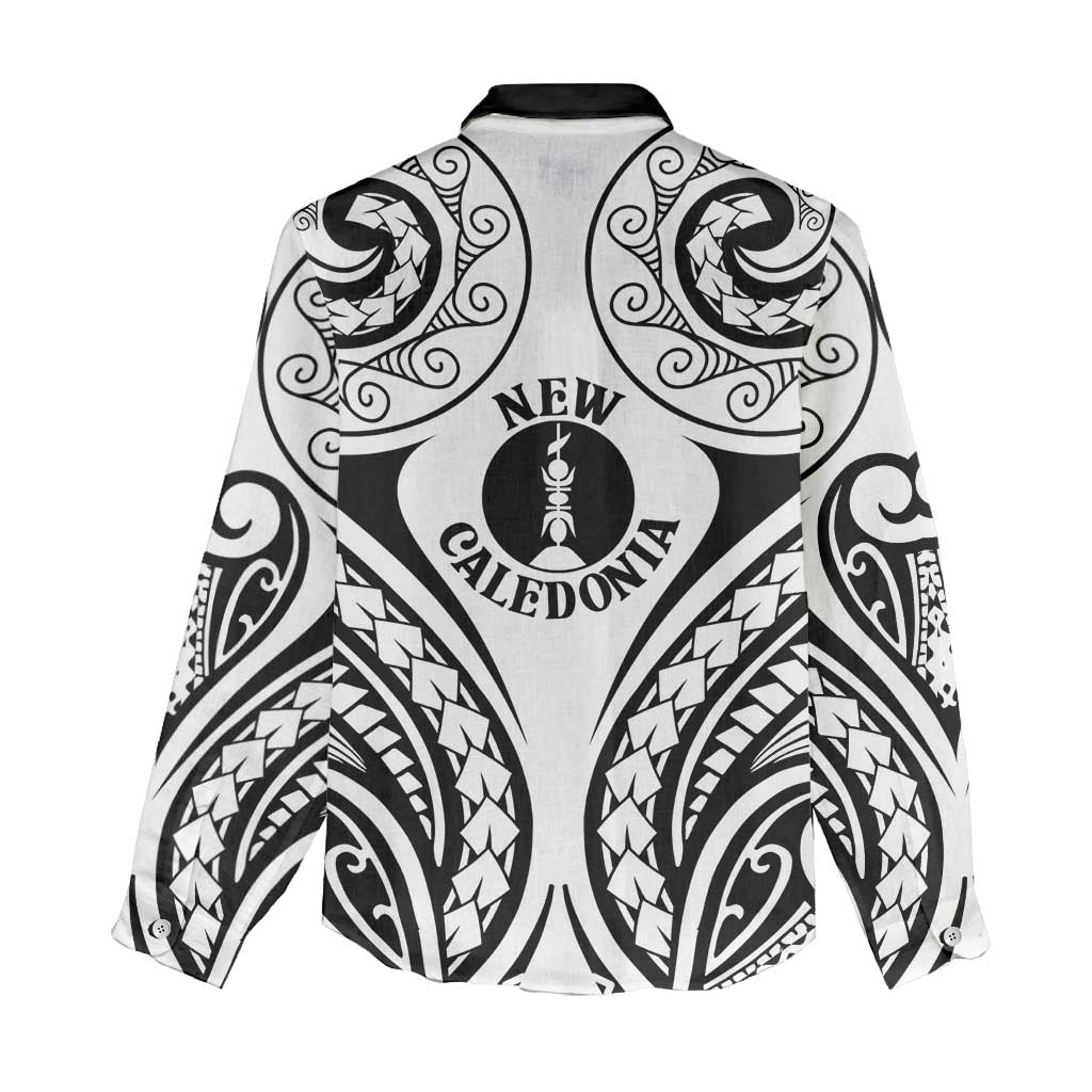 New Caledonia Day Women Casual Shirt Polynesian Curves White Color - Polynesian Pride