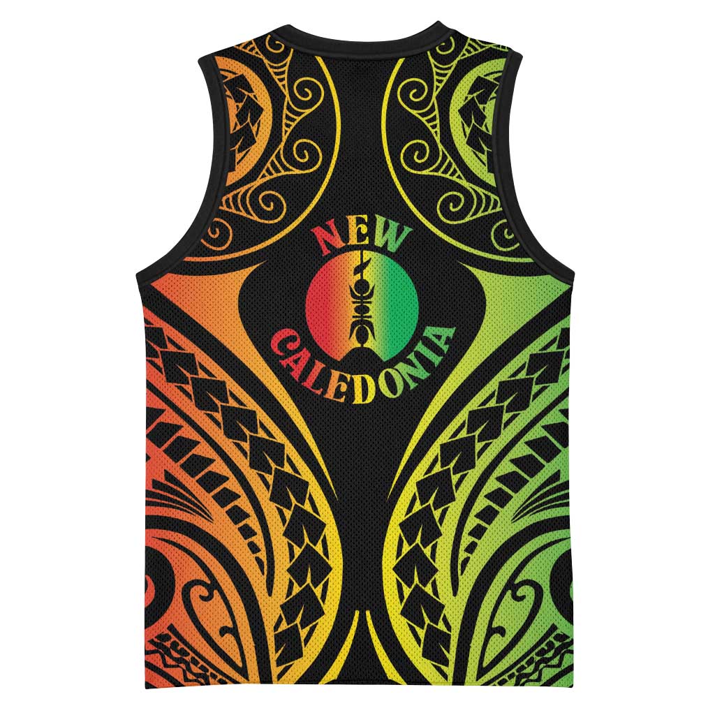 New Caledonia Day Basketball Jersey Polynesian Curves Reggae Color LT05 - Polynesian Pride