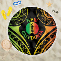 New Caledonia Day Beach Blanket Polynesian Curves Reggae Color - Polynesian Pride