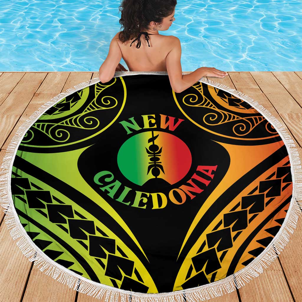 New Caledonia Day Beach Blanket Polynesian Curves Reggae Color - Polynesian Pride