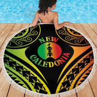 New Caledonia Day Beach Blanket Polynesian Curves Reggae Color - Polynesian Pride
