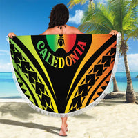 New Caledonia Day Beach Blanket Polynesian Curves Reggae Color - Polynesian Pride