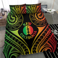 New Caledonia Day Bedding Set Polynesian Curves Reggae Color - Polynesian Pride