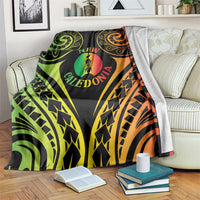New Caledonia Day Blanket Polynesian Curves Reggae Color - Polynesian Pride