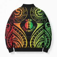 New Caledonia Day Bomber Puffer Jacket Polynesian Curves Reggae Color LT05 - Polynesian Pride