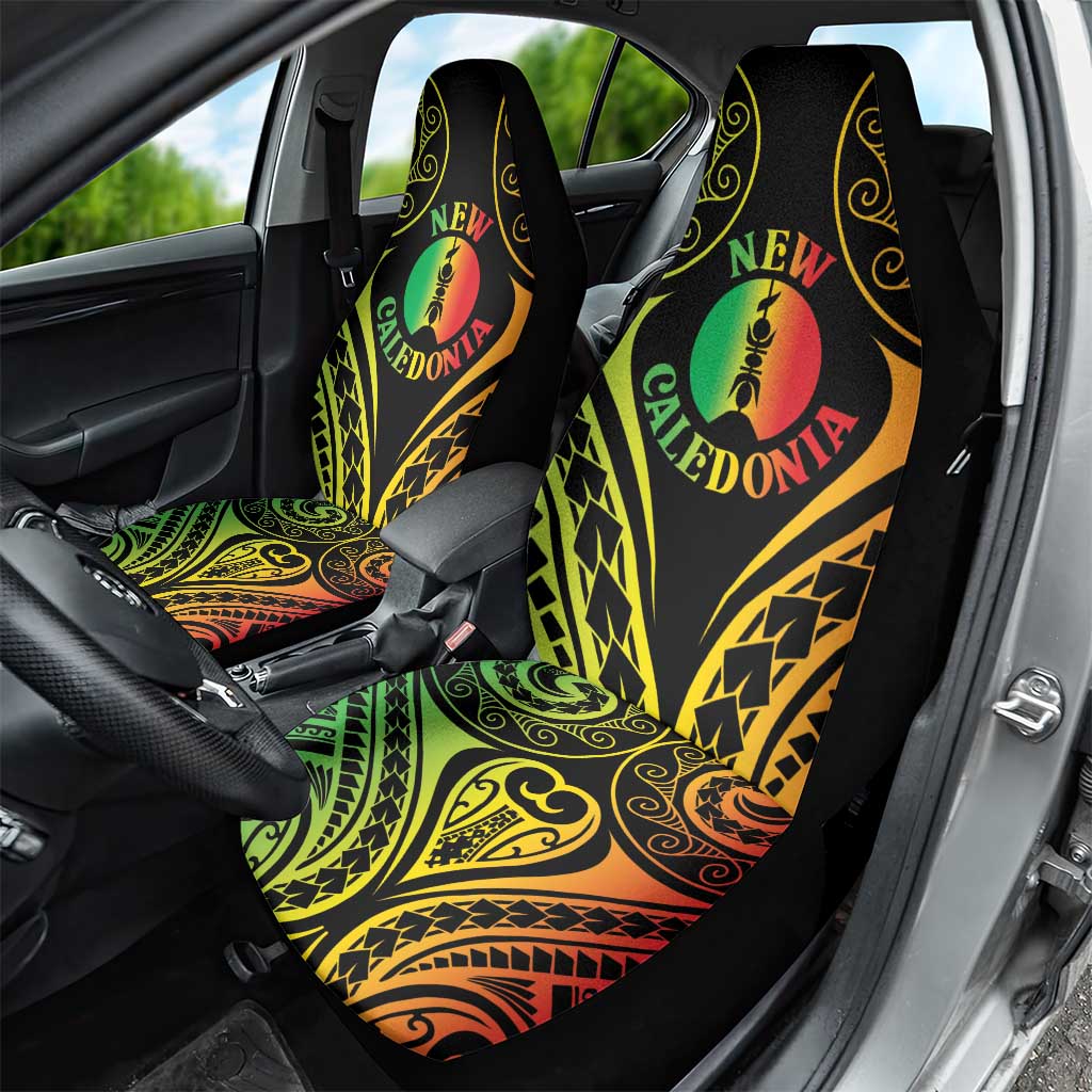 New Caledonia Day Car Seat Cover Polynesian Curves Reggae Color - Polynesian Pride