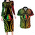 New Caledonia Day Couples Matching Long Sleeve Bodycon Dress and Hawaiian Shirt Polynesian Curves Reggae Color - Polynesian Pride