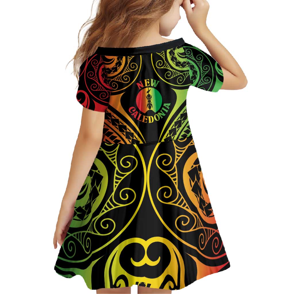 New Caledonia Day Family Matching Mermaid Dress and Hawaiian Shirt Polynesian Curves Reggae Color - Polynesian Pride