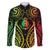 New Caledonia Day Family Matching Off The Shoulder Long Sleeve Dress and Hawaiian Shirt Polynesian Curves Reggae Color - Polynesian Pride