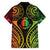 New Caledonia Day Family Matching Off Shoulder Short Dress and Hawaiian Shirt Polynesian Curves Reggae Color - Polynesian Pride