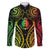 New Caledonia Day Family Matching Off Shoulder Short Dress and Hawaiian Shirt Polynesian Curves Reggae Color - Polynesian Pride