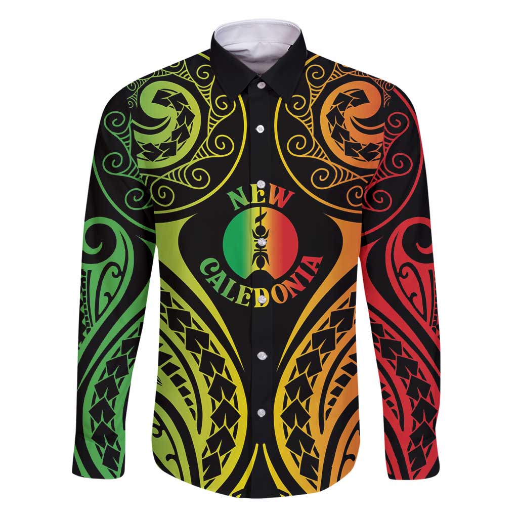 New Caledonia Day Family Matching Puletasi and Hawaiian Shirt Polynesian Curves Reggae Color - Polynesian Pride