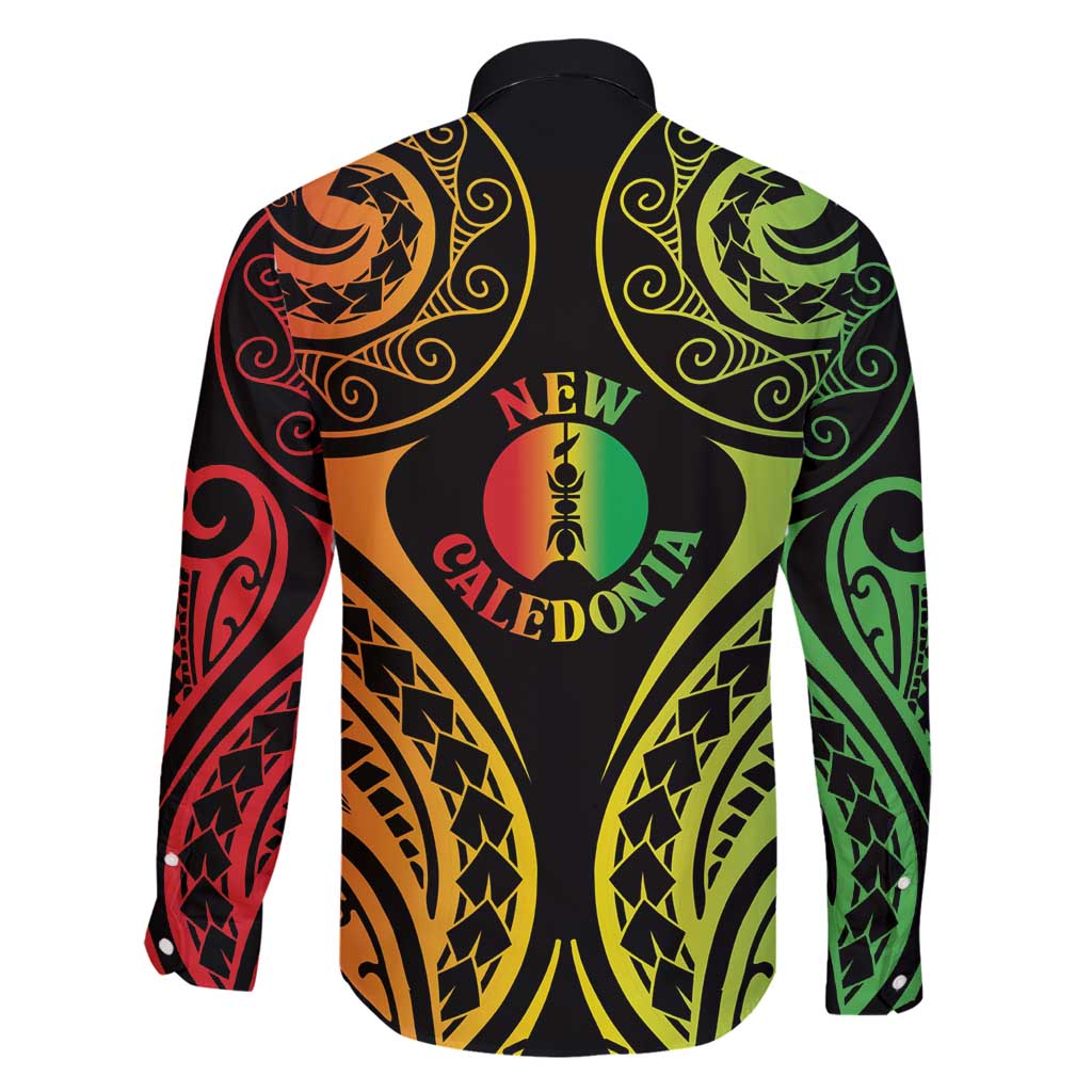 New Caledonia Day Family Matching Puletasi and Hawaiian Shirt Polynesian Curves Reggae Color - Polynesian Pride