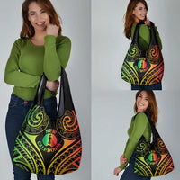 New Caledonia Day Grocery Bag Polynesian Curves Reggae Color - Polynesian Pride