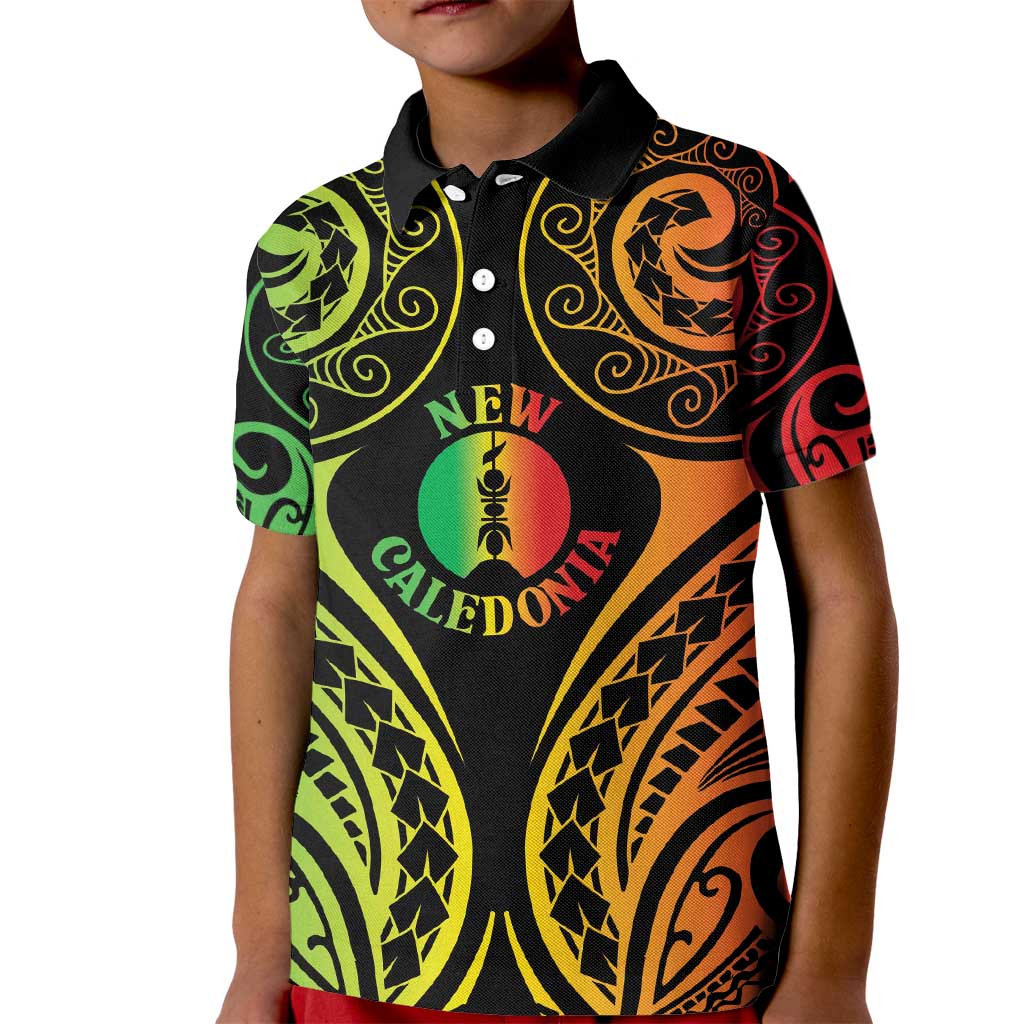 New Caledonia Day Kid Polo Shirt Polynesian Curves Reggae Color LT05 Kid Reggae - Polynesian Pride