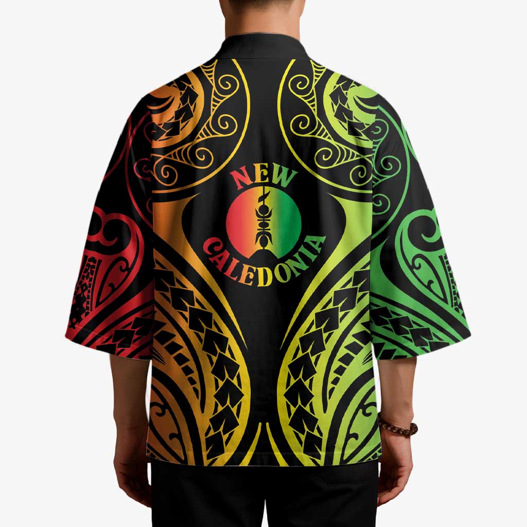 New Caledonia Day Kimono Polynesian Curves Reggae Color - Polynesian Pride