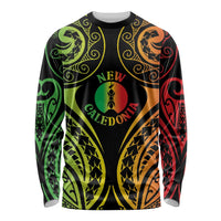 New Caledonia Day Long Sleeve Shirt Polynesian Curves Reggae Color LT05 Unisex Reggae - Polynesian Pride
