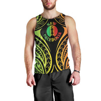 New Caledonia Day Men Tank Top Polynesian Curves Reggae Color - Polynesian Pride