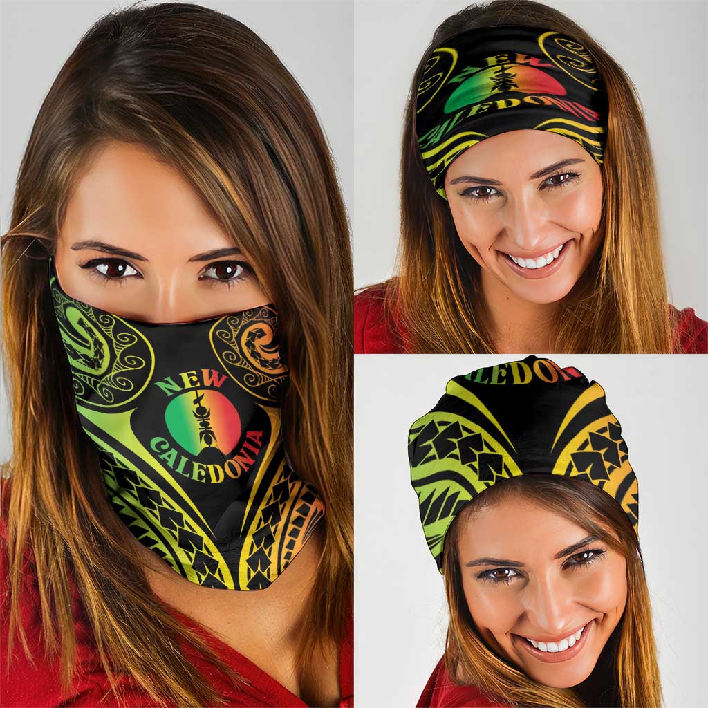 New Caledonia Day Neck Gaiter Polynesian Curves Reggae Color LT05