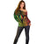 New Caledonia Day Off Shoulder Sweater Polynesian Curves Reggae Color - Polynesian Pride