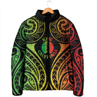 New Caledonia Day Padded Jacket Polynesian Curves Reggae Color LT05 - Polynesian Pride