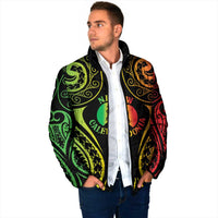 New Caledonia Day Padded Jacket Polynesian Curves Reggae Color LT05 - Polynesian Pride
