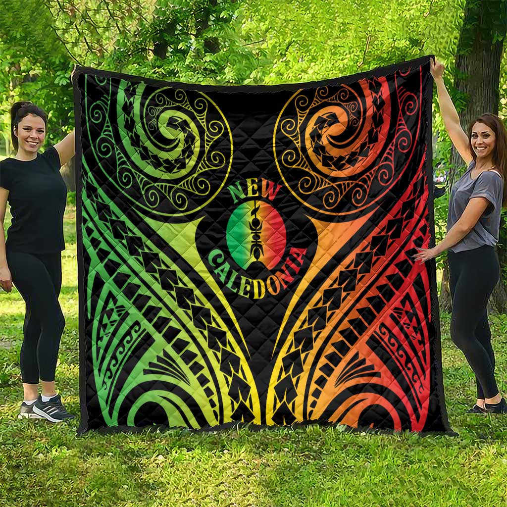 New Caledonia Day Quilt Polynesian Curves Reggae Color - Polynesian Pride