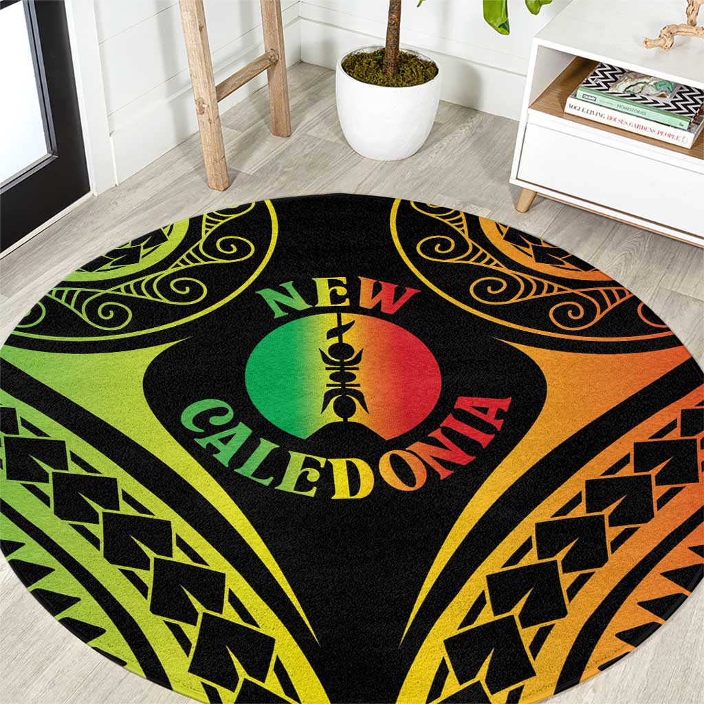 New Caledonia Day Round Carpet Polynesian Curves Reggae Color LT05 Reggae - Polynesian Pride