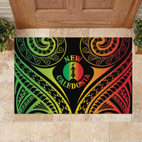 New Caledonia Day Rubber Doormat Polynesian Curves Reggae Color LT05 Reggae - Polynesian Pride