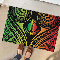 New Caledonia Day Rubber Doormat Polynesian Curves Reggae Color LT05 - Polynesian Pride