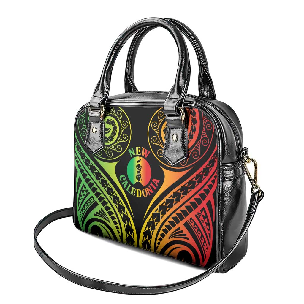 New Caledonia Day Shoulder Handbag Polynesian Curves Reggae Color - Polynesian Pride