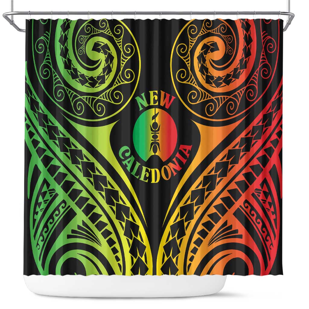 New Caledonia Day Shower Curtain Polynesian Curves Reggae Color LT05 Reggae - Polynesian Pride