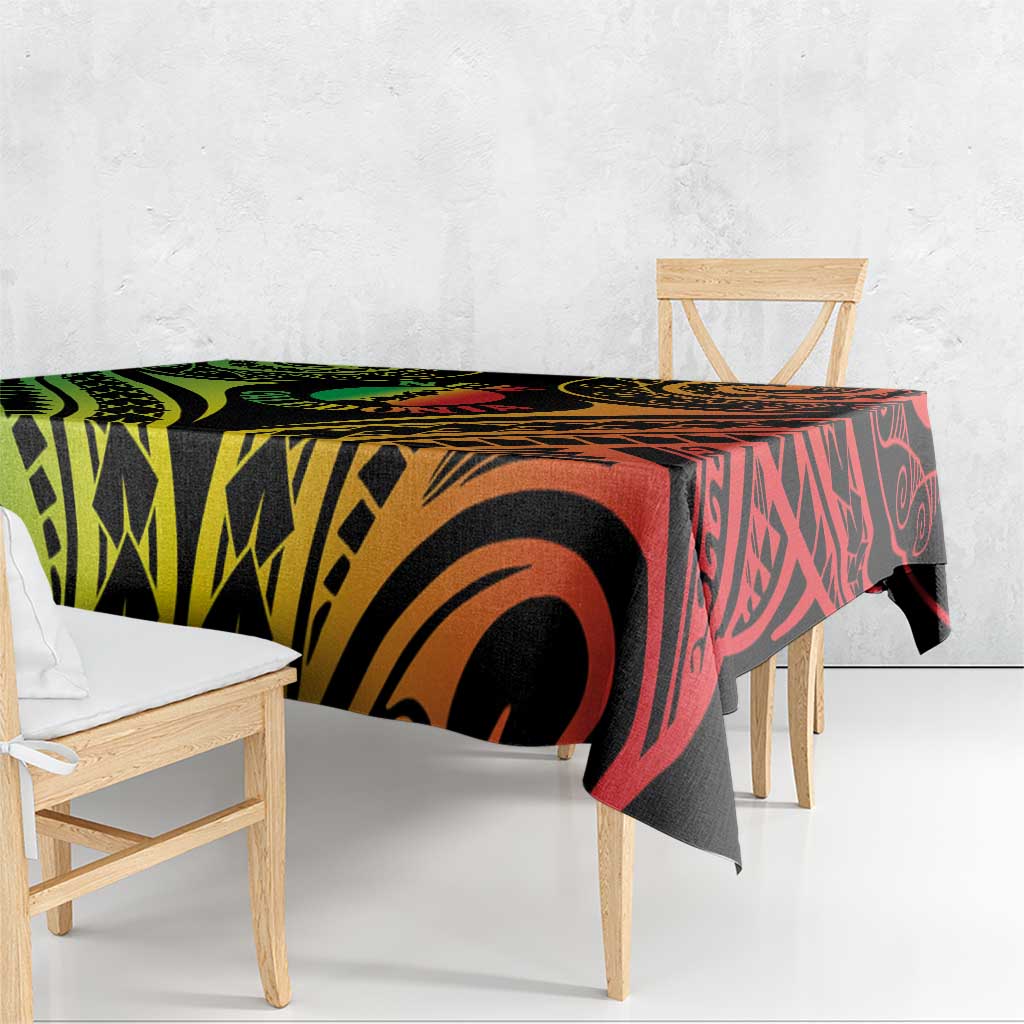 New Caledonia Day Tablecloth Polynesian Curves Reggae Color - Polynesian Pride