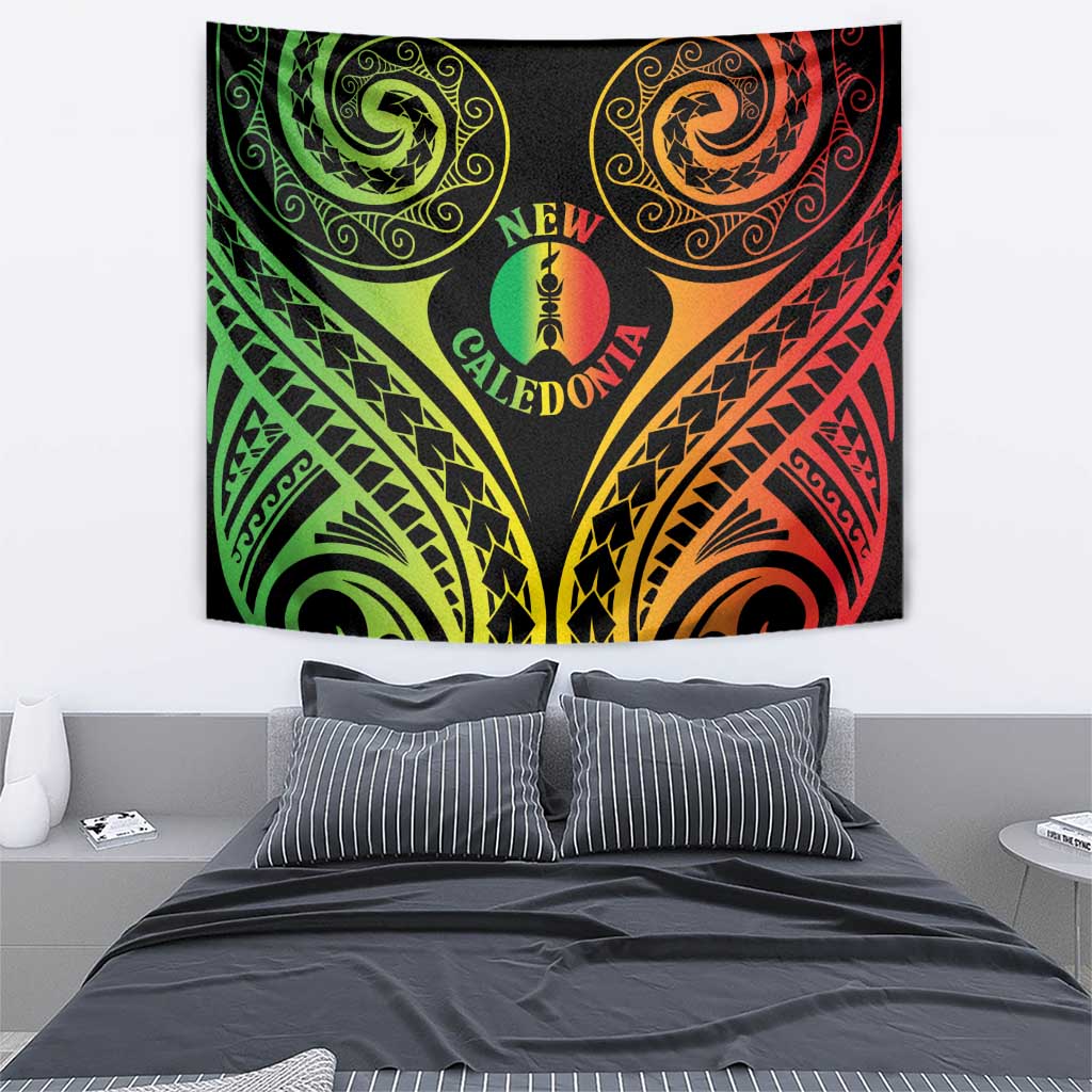 New Caledonia Day Tapestry Polynesian Curves Reggae Color - Polynesian Pride
