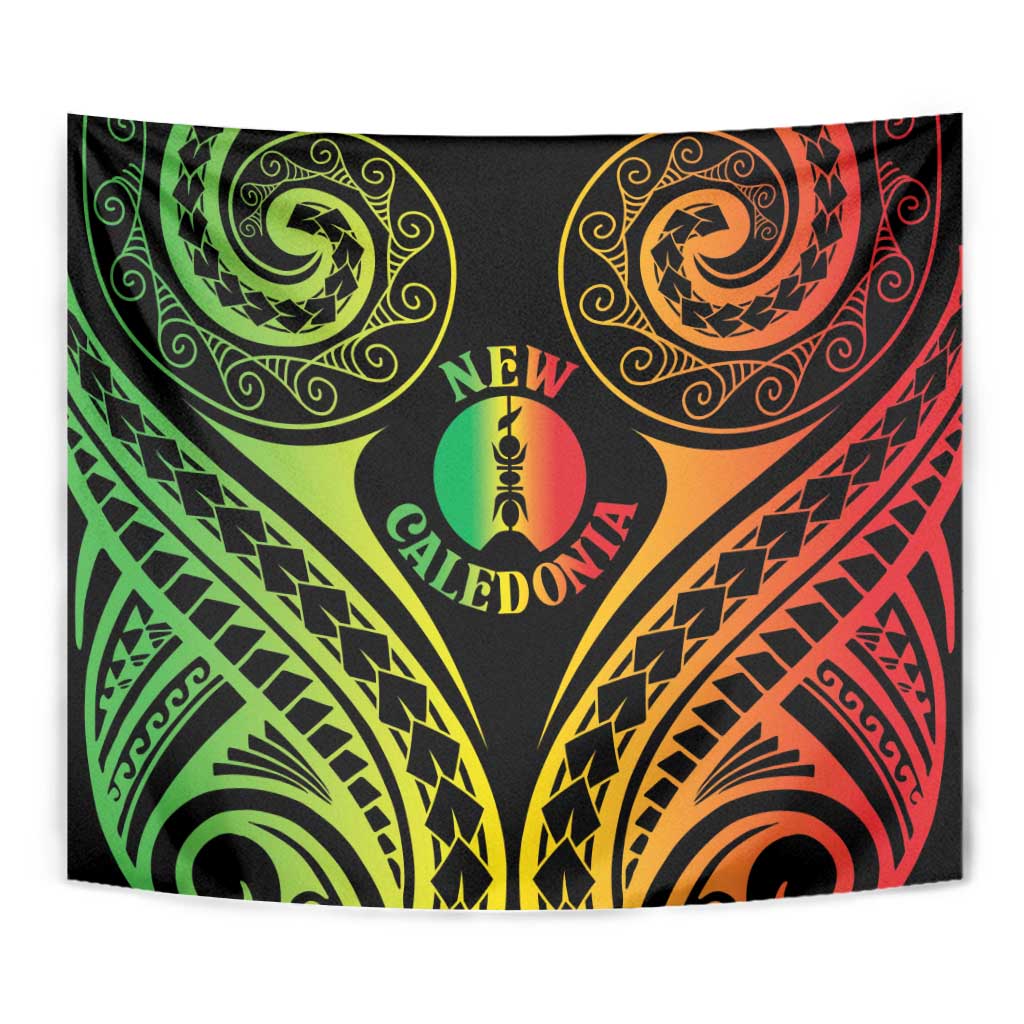 New Caledonia Day Tapestry Polynesian Curves Reggae Color - Polynesian Pride