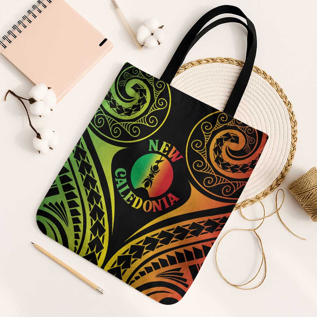New Caledonia Day Tote Bag Polynesian Curves Reggae Color LT05 Black Strap One Size Reggae - Polynesian Pride