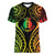 New Caledonia Day Women V-Neck T-Shirt Polynesian Curves Reggae Color - Polynesian Pride