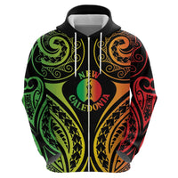 New Caledonia Day Zip Hoodie Polynesian Curves Reggae Color LT05 - Polynesian Pride