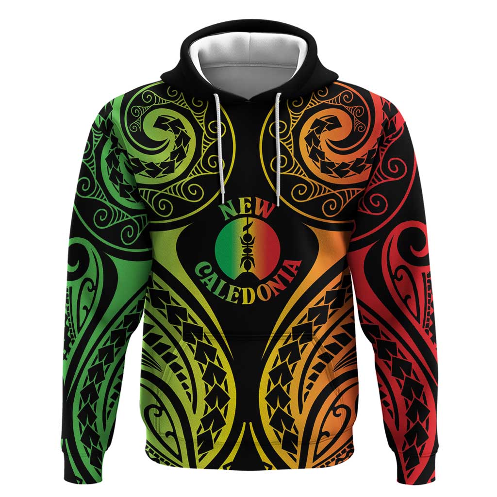 New Caledonia Day Zip Hoodie Polynesian Curves Reggae Color LT05 Pullover Hoodie Reggae - Polynesian Pride