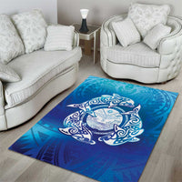 Marshall Islands Manit Day Area Rug Tribal Dolphin With Marshall Seal - Polynesian Pride